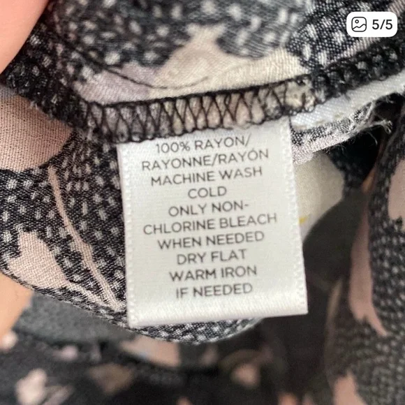 LOFT Black and Pink Floral Blouse - Picture 5 of 5